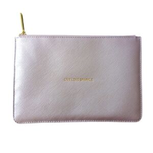 Katie Loxton Elegant Pink Clutch with Gold Accents